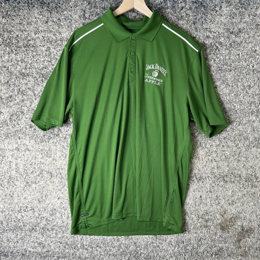 Jack Daniel's Tennessee Apple Polo Shirt Mens XL Green Golf Embroidered Promo‎